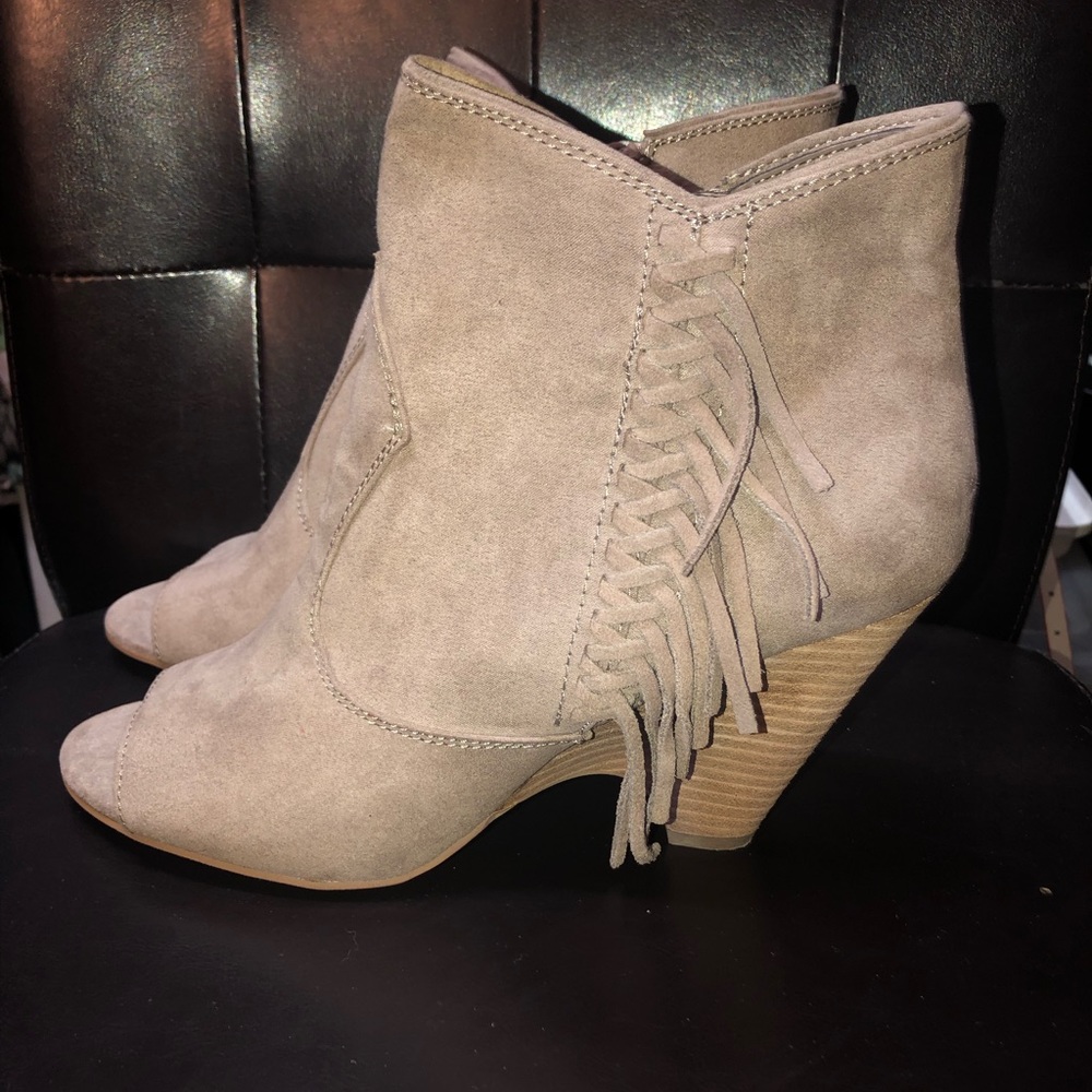 Carlos Santana Suede Fringe Booties